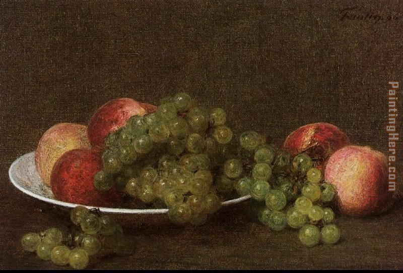 Peaches and Grapes painting - Henri Fantin-Latour Peaches and Grapes art painting